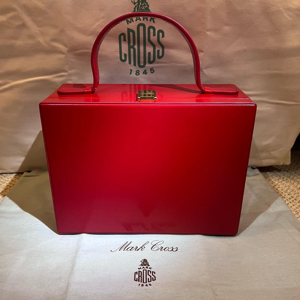 Classic Mark Cross Rear Window Case in Red